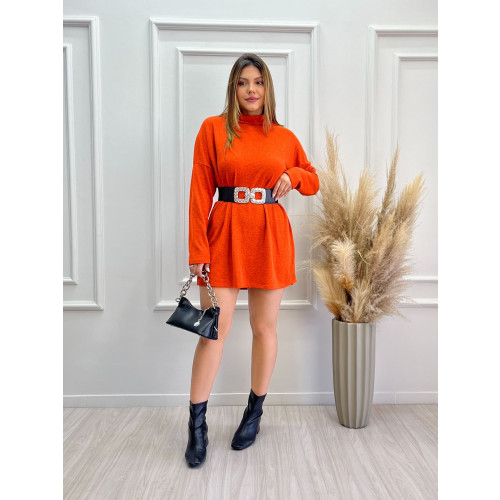 Ponchio manga longa com cinto 