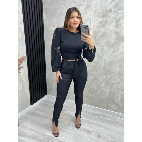 Calça Resinada Preta
