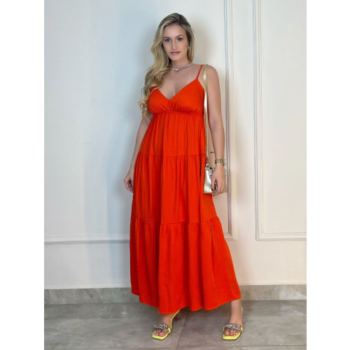 Vestido Longo Laranja 